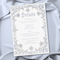 Cadre de Fantaisie Médiévale Bleu Or Mariage Gravu