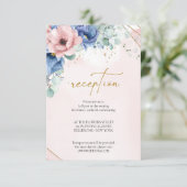 Carte D'accompagnement Cadre doré faux rose sa poussiéreux bleu poussiére (Debout devant)