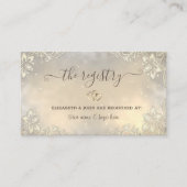 Carte D'accompagnement Cadre Élégant Cœur Or Mariage Dentelle (Devant)