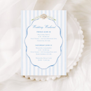 Carte D'accompagnement Cadre Fantaisiste de Mariage de Week-end sur la Cô