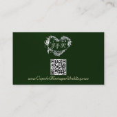 Carte D'accompagnement Cadre Feuille or sur Emerald, code QR (Dos)