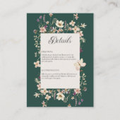 Carte D'accompagnement Cadre Fleur sauvage rustique Emerald Détails Green (Devant)