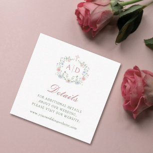 Carte D'accompagnement Cadre floral Mariage religieux Détails Site Web