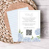 Carte D'accompagnement Cadre Hydrangea bleu Détails du script QR Code Pet
