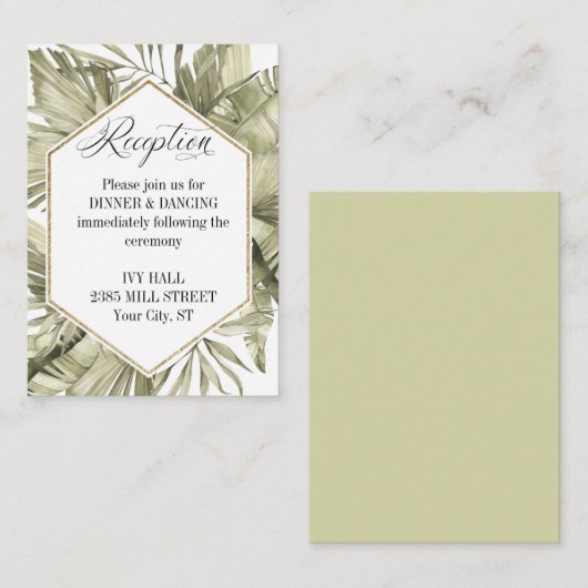 Carte D'accompagnement Cadre Mariage Boho Palm Leaf (Devant / Derrière)