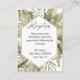 Carte D'accompagnement Cadre Mariage Boho Palm Leaf