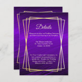 Carte D'accompagnement Cadre moderne en or violet (Devant / Derrière)