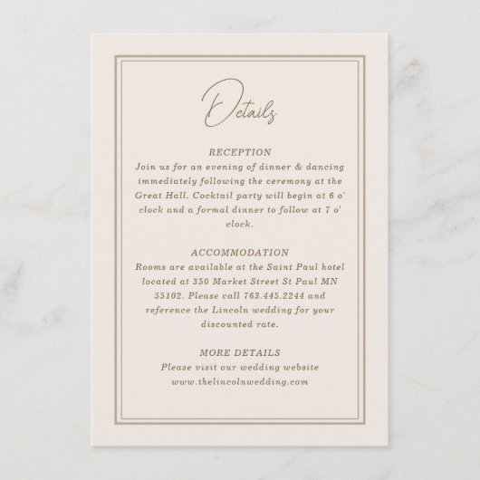 Carte D'accompagnement Cadre Orné Minimaliste Simple (Devant)