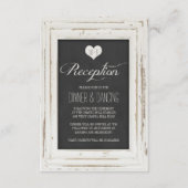 Carte D'accompagnement Cadre Rustique Blanc Mariage Réception à la Craie (Devant)