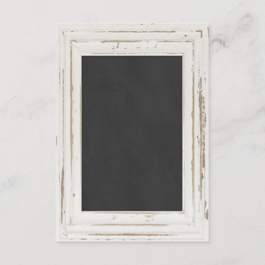 Carte D'accompagnement Cadre Rustique Blanc Mariage Réception à la Craie (Dos)