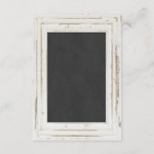 Carte D'accompagnement Cadre rustique blanc pour tableau de mariage (Dos)