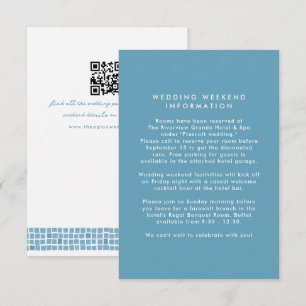 Carte D'accompagnement Cadre simple en carrelage bleu grec pour mariage d