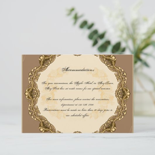 Carte D'accompagnement Cadre victorien dans Mariage or Insérer (Debout devant)