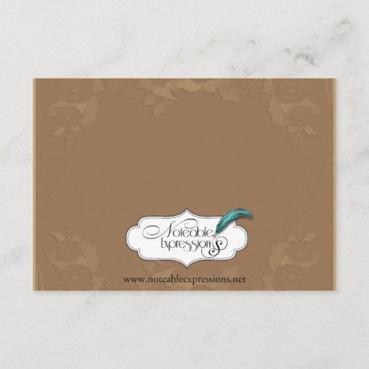 Carte D'accompagnement Cadre victorien dans Mariage or Insérer (Dos)