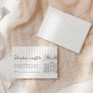 Carte D'accompagnement Cafe Bebe Baby Shower Diaper Raffle