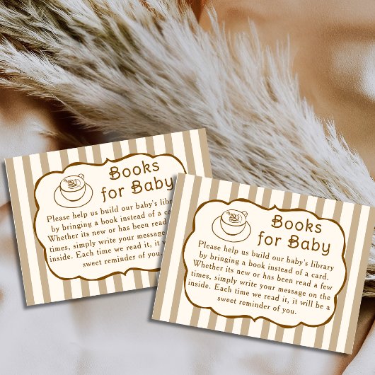 Carte D'accompagnement Cafe Bebe Books For Baby Request Baby Shower