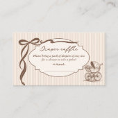 Carte D'accompagnement Cafe Bebe Diaper raffle Stripes Brown Baby shower (Devant)