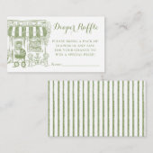 Carte D'accompagnement Cafe Bebe Diaper Raffle Ticket | Baby Shower (Devant / Derrière)