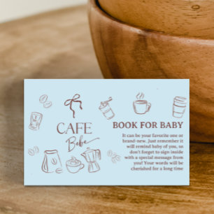 Carte D'accompagnement Cafe Bleu Bow Cafe Bebe Garçon Livre Pour Baby Sho