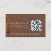 Carte D'accompagnement Café Brown Feuille d'or Mariage photo RSVP QR Code (Devant)