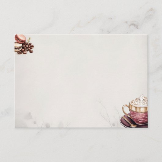 Carte D'accompagnement Café Crémeux Base Blank Recette Card (Devant)