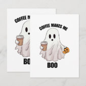 Carte D'accompagnement Café fantôme Halloween drôle (Devant / Derrière)