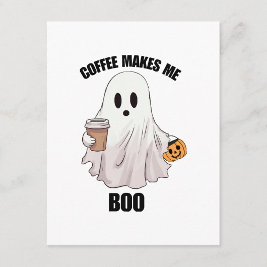 Carte D'accompagnement Café fantôme Halloween drôle (Devant)