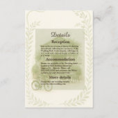 Carte D'accompagnement café mariage extérieur vert romantique (Devant)