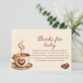 Carte D'accompagnement Café rustique Livres pour baby shower (Debout devant)