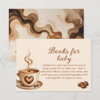 Carte D'accompagnement Café rustique Livres pour baby shower