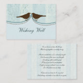 Carte D'accompagnement cage aux oiseaux bleus, inséparables souhaitant de (Devant / Derrière)