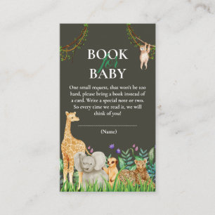 Carte D'accompagnement cahier de Baby shower Safari Jungle pour bébé