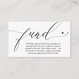 Carte D'accompagnement Caisse de fonds de lune de miel, Souhait, Une note
