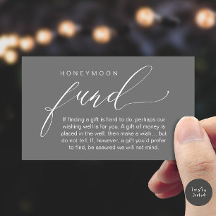 Carte D'accompagnement Caisse de fonds de lune de miel, Souhait, Une note