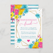 Carte D'accompagnement Caisse de Lune de Miel Fleurs d'Été Aquarelle Bohè (Devant / Derrière)