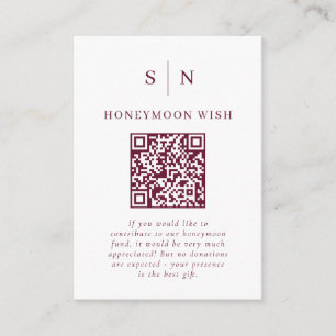 Carte D'accompagnement Caisse de lune de miel Registre de code QR rouge