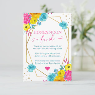 Carte D'accompagnement Caisse de mariage bohème aquarelle fleurs d'été