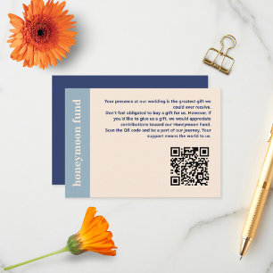 Carte D'accompagnement Caisse de Mariage et de Lune de Miel à Typographie