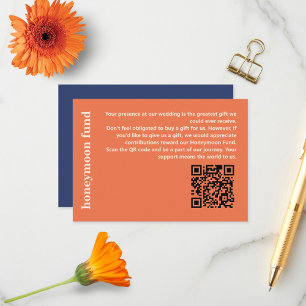 Carte D'accompagnement Caisse de Mariage et de Lune de Miel à Typographie