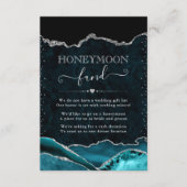 Carte D'accompagnement Caisse de Noces de Mariage Agate Sarcelle et Argen (Devant)