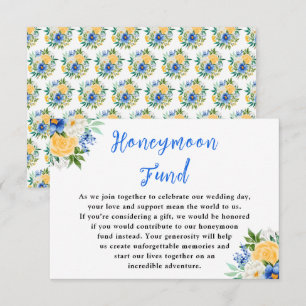 Carte D'accompagnement Caisse de Noces de Mariage et de Lune de Miel Fleu