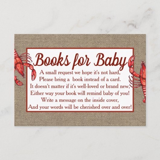 Carte D'accompagnement Cajun Crawfish & Faux Burlap Demande de réservatio (Devant)