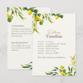 Carte D'accompagnement Calendrier de mariage au citron à l'aquarelle avec (Devant / Derrière)