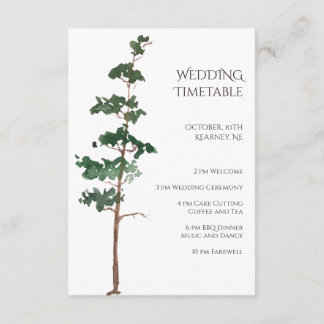 Carte D'accompagnement Calendrier de mariage minimaliste à l'aquarelle av