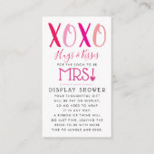 Carte D'accompagnement Câlins et bisous (XOXO) Mariage Saint-Valentin (Devant)