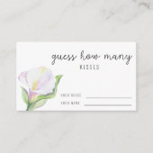 Carte D'accompagnement Calla - Devinez combien de baisers jeu de mariage (Devant)