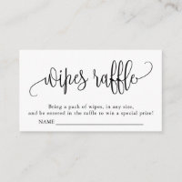 Calligraphie Baby shower linges Raffle noir blanc