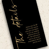 Carte D'accompagnement Calligraphie Black Gold QR Code Détails du Mariage