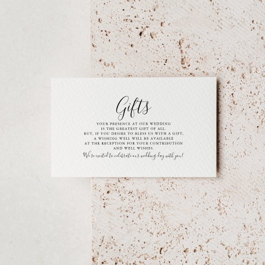 Carte D'accompagnement Calligraphie Cadeaux de mariage officiels
