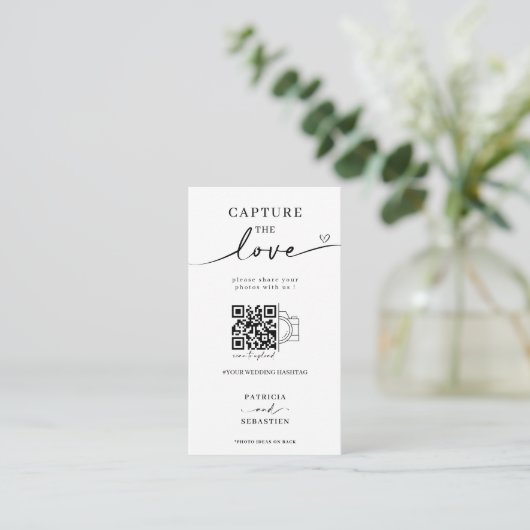 Carte D'accompagnement Calligraphie Chic Capter Le Code QR Amour (Debout devant)